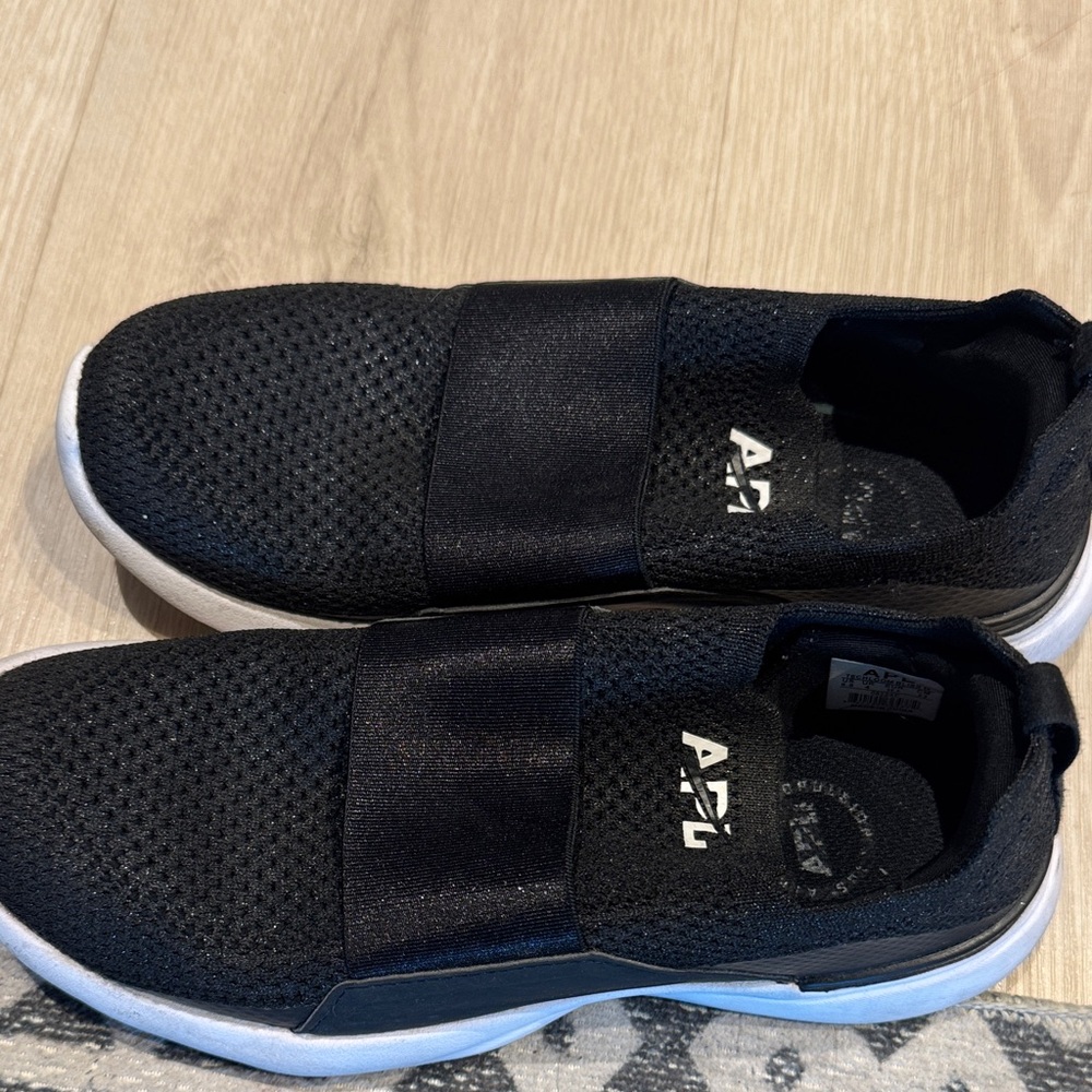 APL Kids Black Slip-On Knit Sneakers with White Sole
